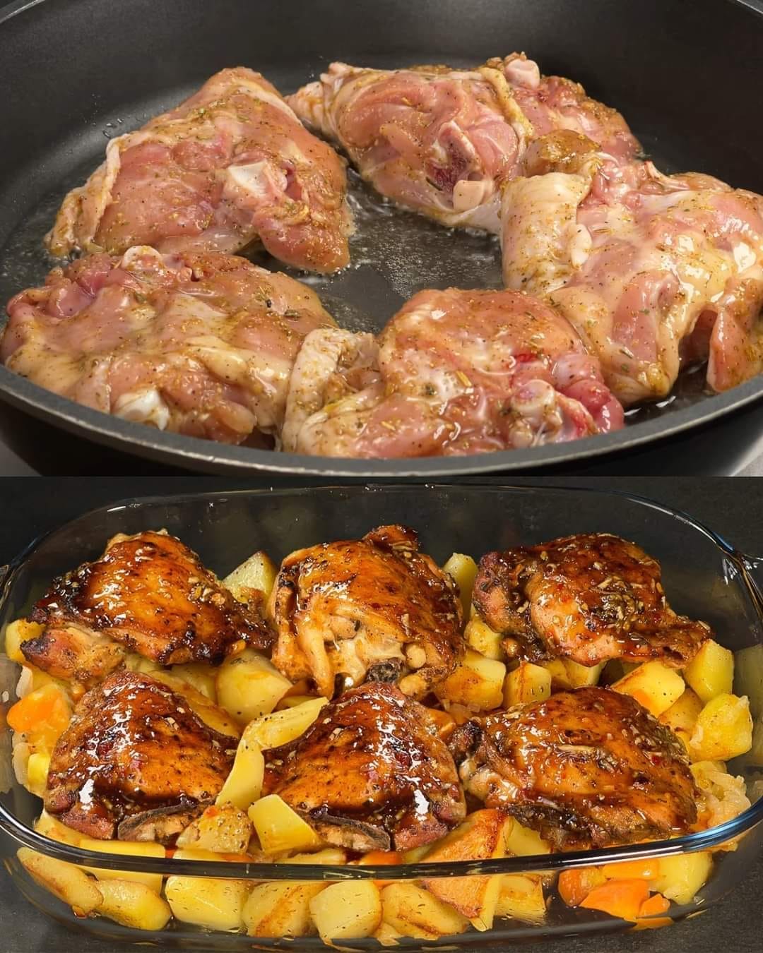 Honey Soy Glazed Chicken Legs with Roasted Vegetables Recipe