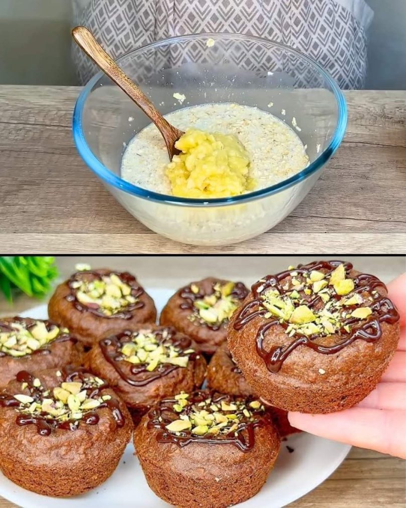 Oatmeal Banana Muffins with Cocoa and Coconut