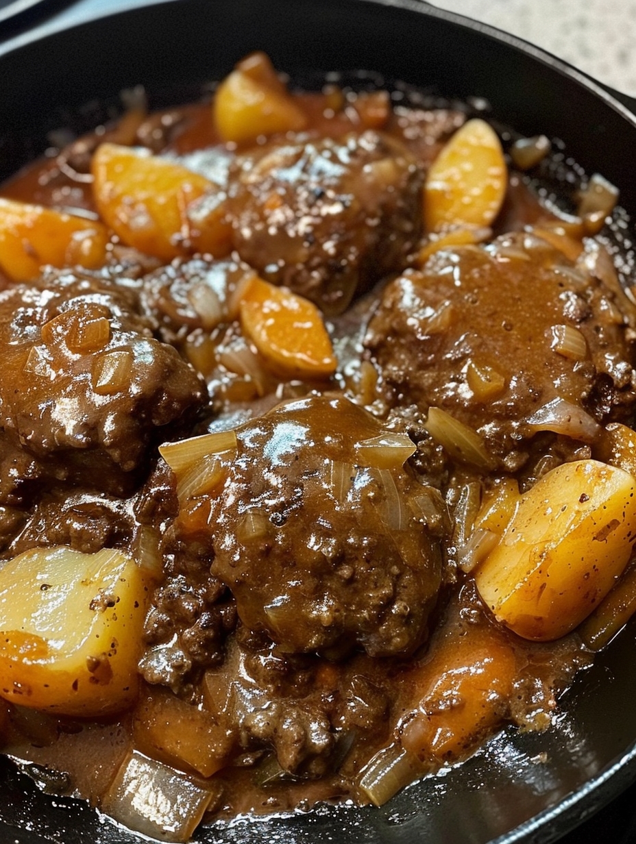 Salisbury Steak And Potato Skillet Recipe