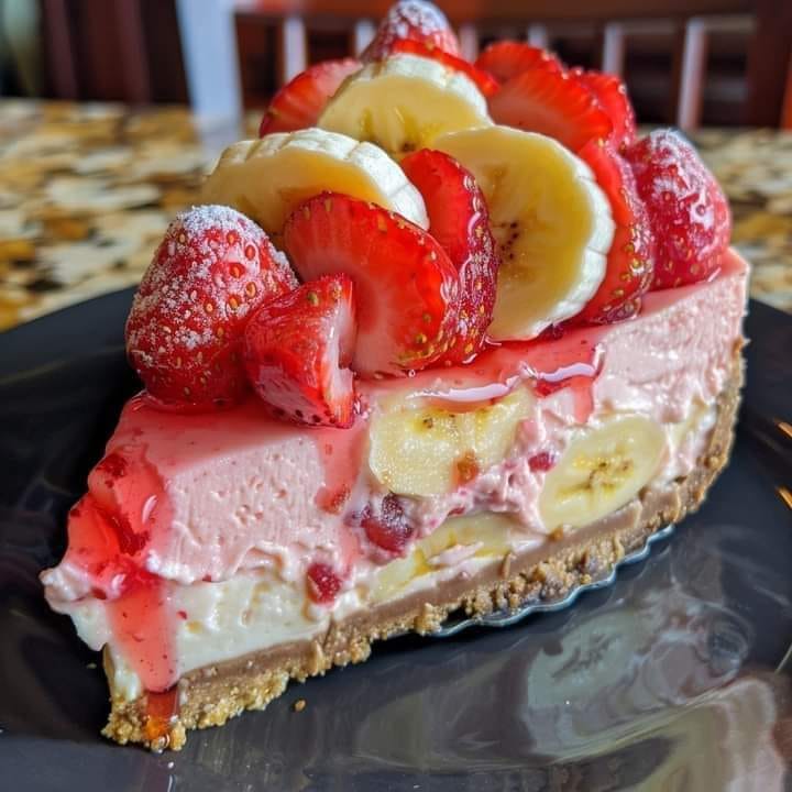 Heavenly Strawberry Banana Bliss Cheesecake Recipe