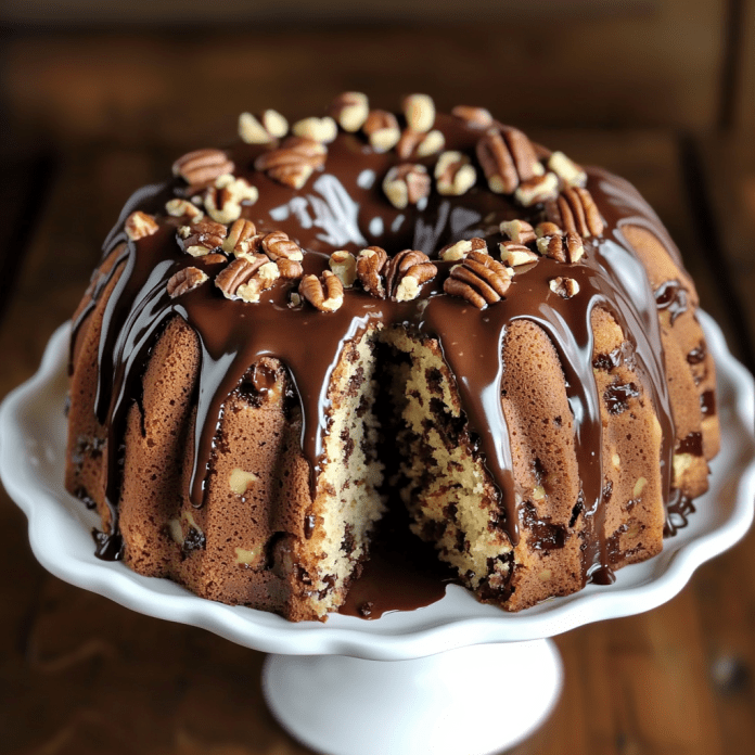 Decadent German Chocolate Pecan Pound Cake Delight