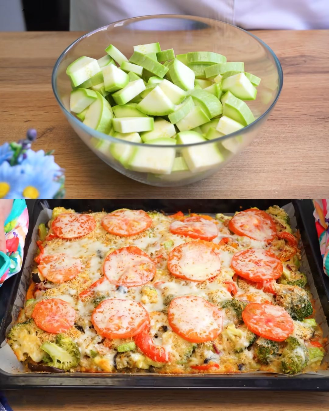 Mediterranean Vegetable Gratin with Mozzarella and Parmesan