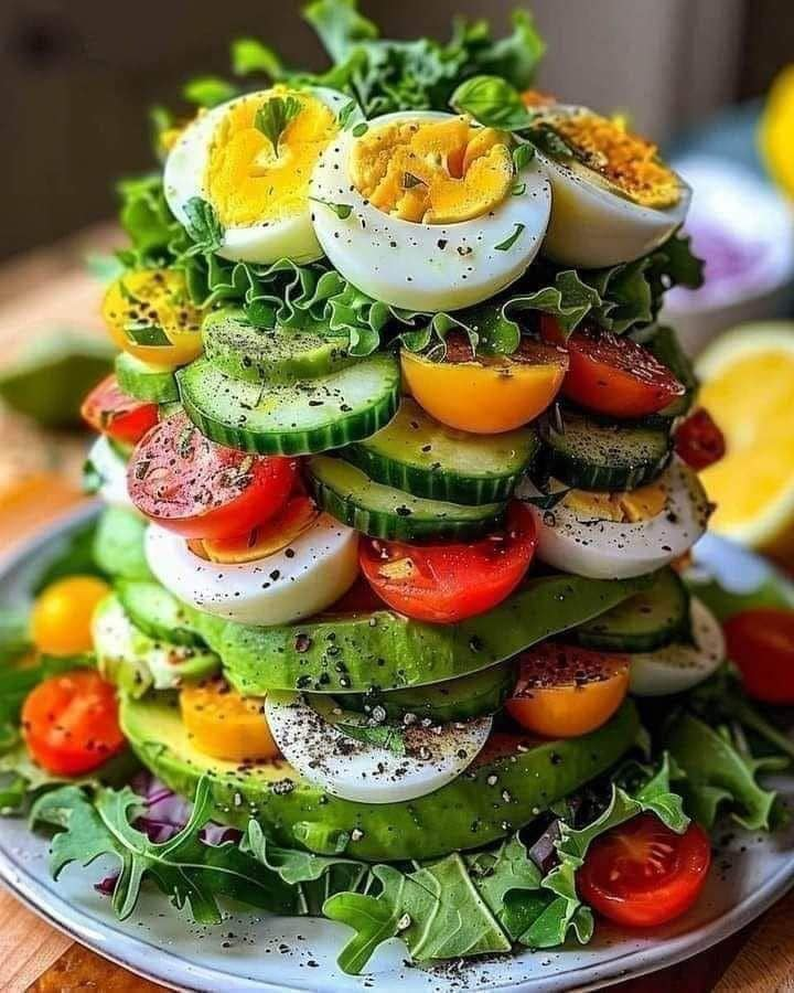  Layered Avocado and Egg Salad Tower 