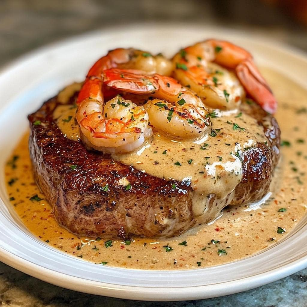 Filet Mignon with Shrimp and Lobster Cream