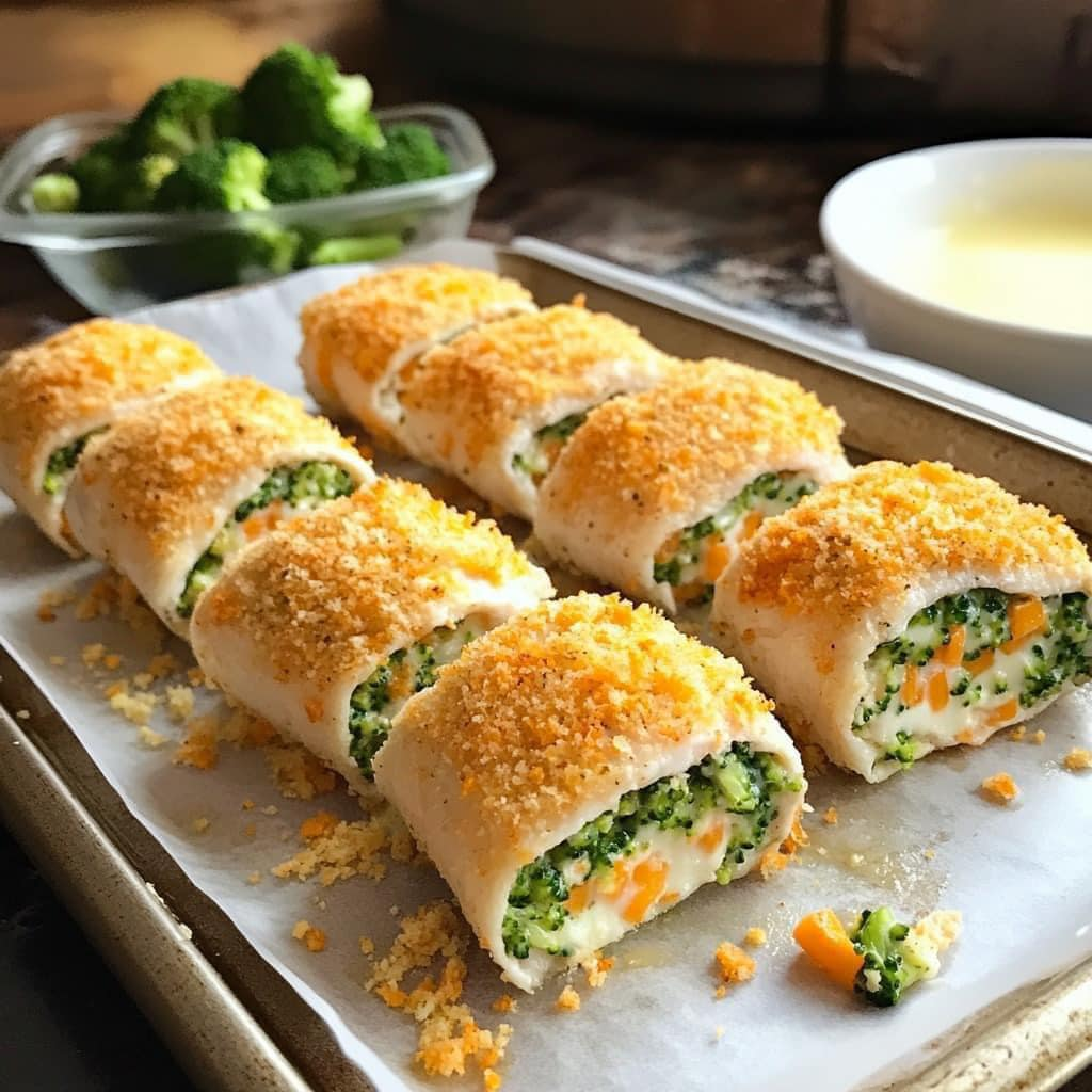 Broccoli Cheddar Chicken Rollups 