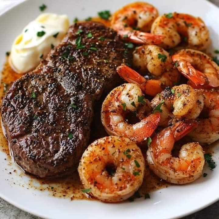 Cajun Shrimp and Steak