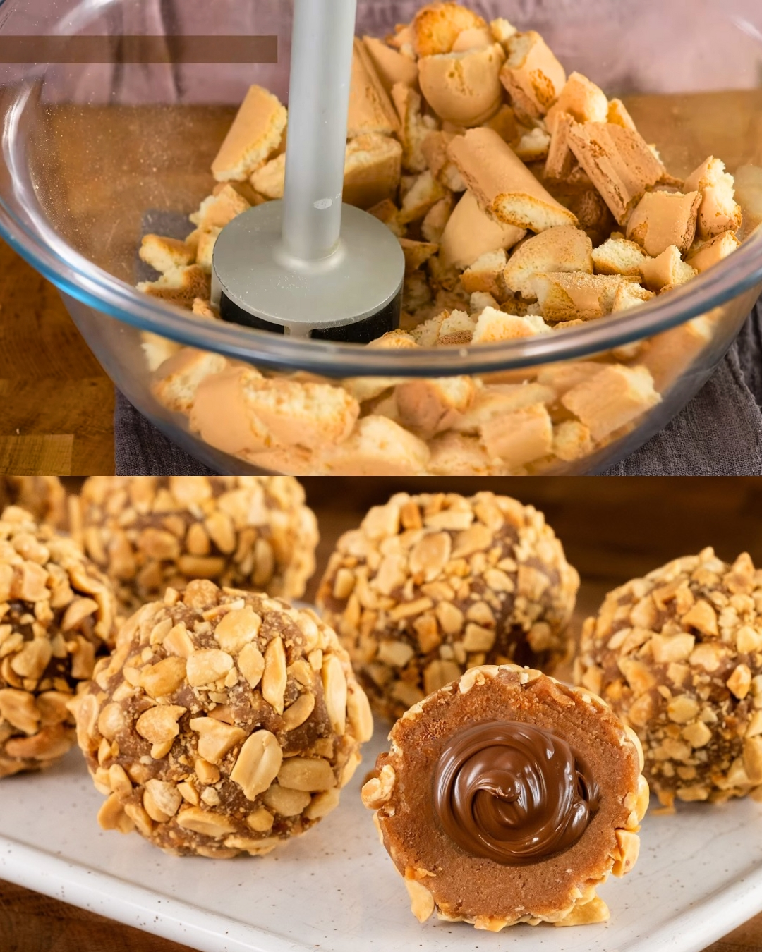 Nutella-filled mascarpone dessert balls