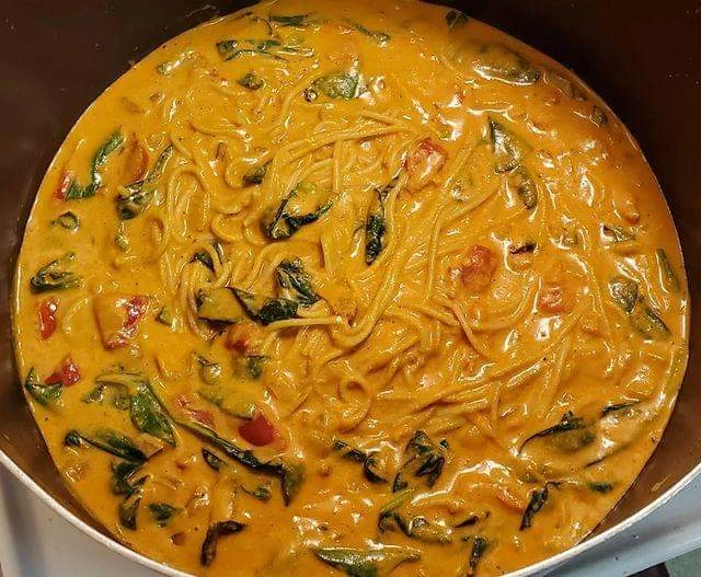 Creamy Spinach & Tomato Cajun Spaghetti