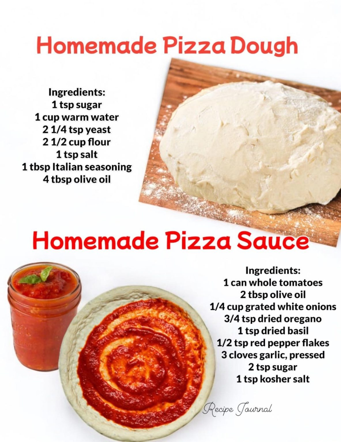 Best Homemade Pizza Dough and Pizza Sauce