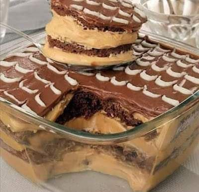 Chocolate and Caramel Layered Delight