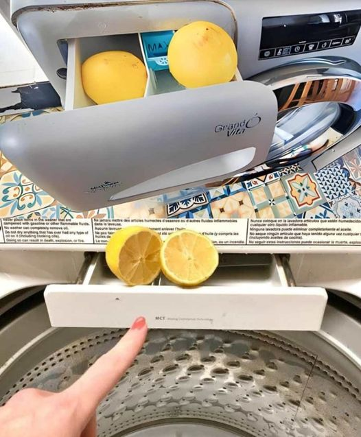 Do you ever have so much laundry? It’s because you put two lemons in the washing machine’s water tank.