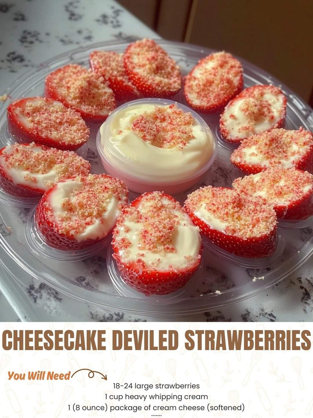 Cheesecake deviled strawberries