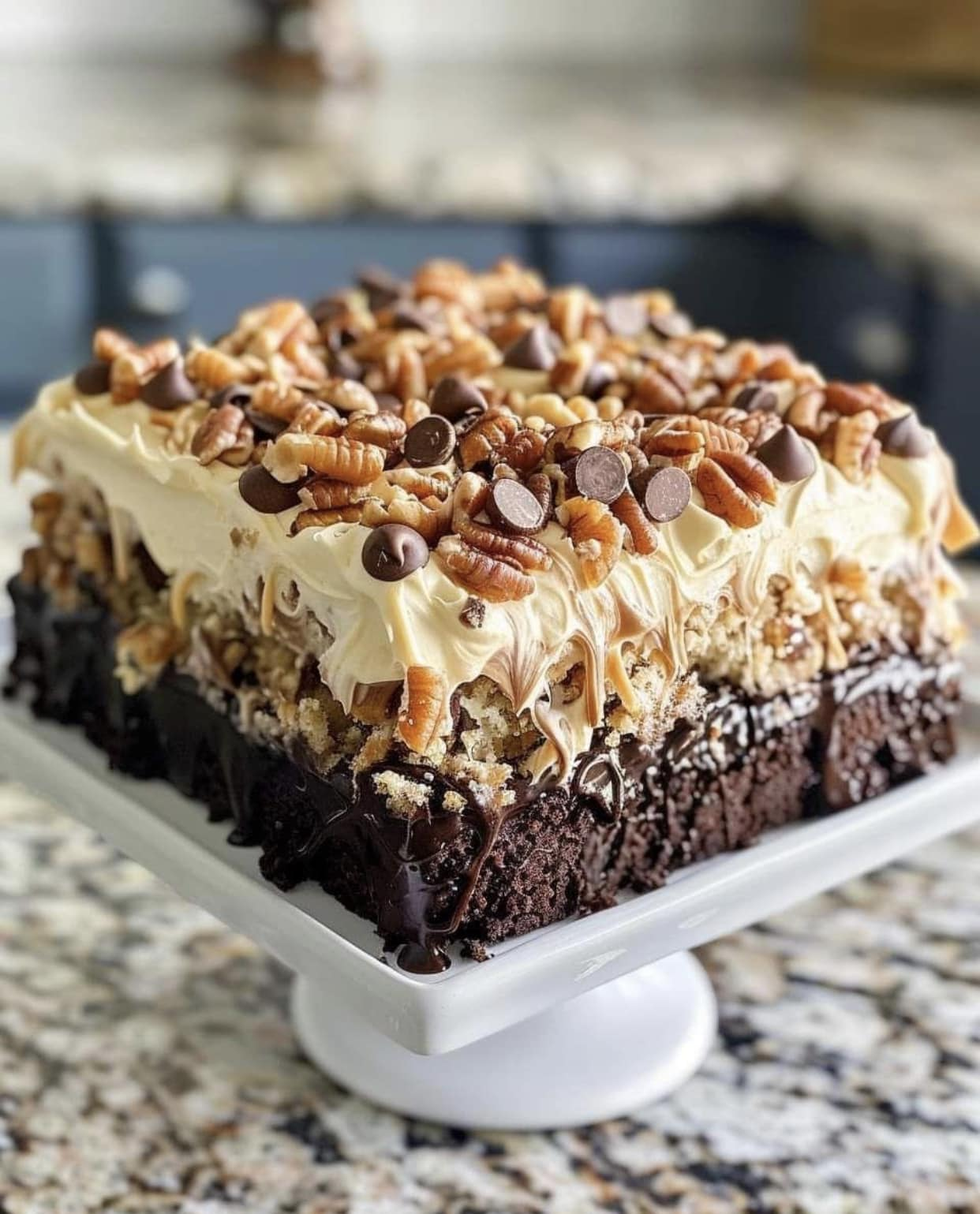 Irresistible German Chocolate Poke Cake! 