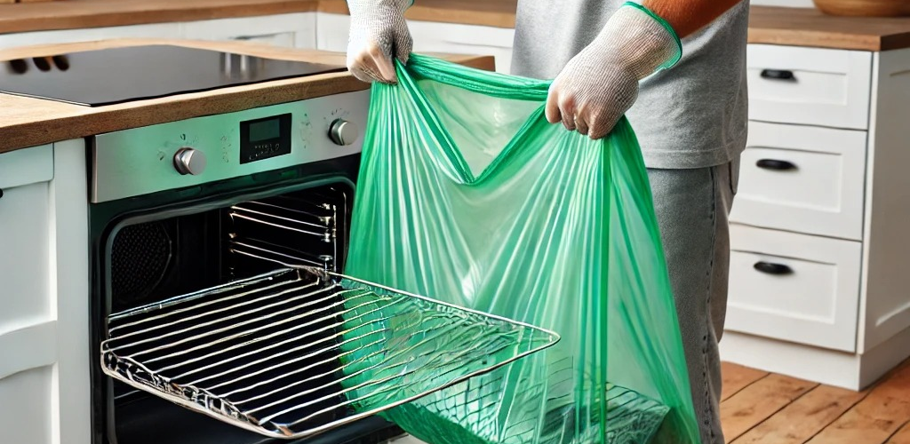 Here’s how I clean the oven rack: I use 1 plastic bag and it’s like new!