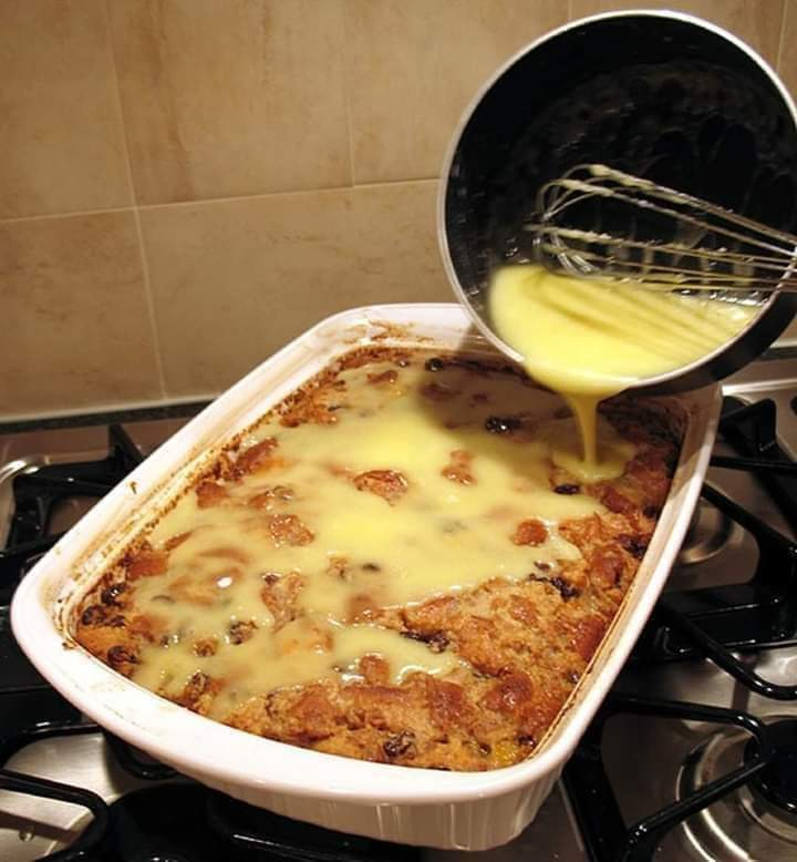 Grandma’s Old-Fashioned Bread Pudding with Vanilla Sauce