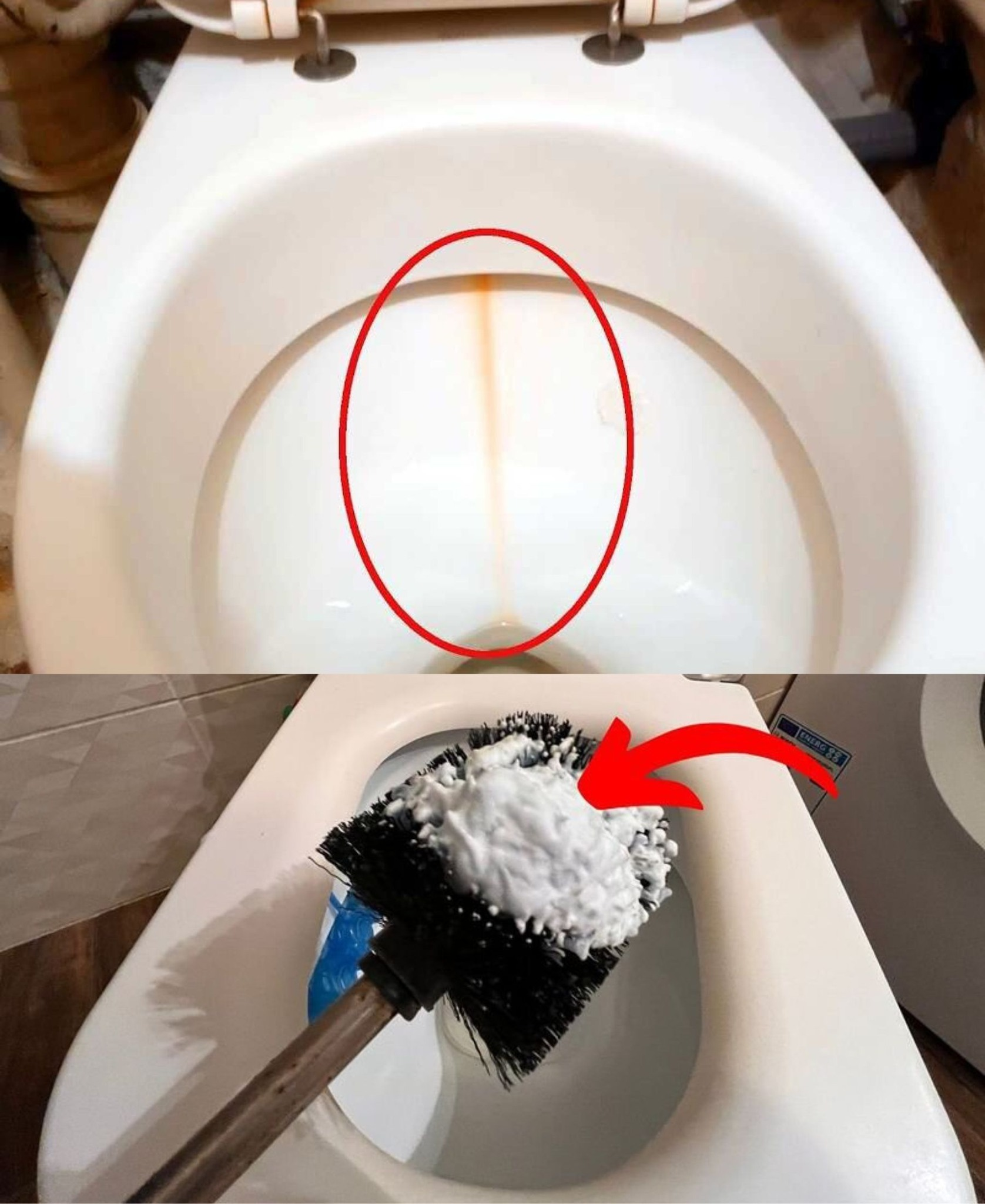 I apply it to the toilet brush and clean the toilet. Limescale disappears in the blink of an eye