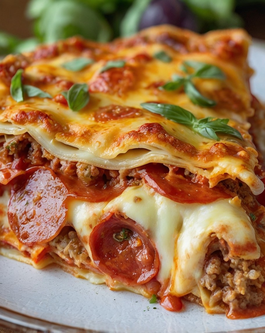 Deep Hamburger Sausage & Pepperoni Pie