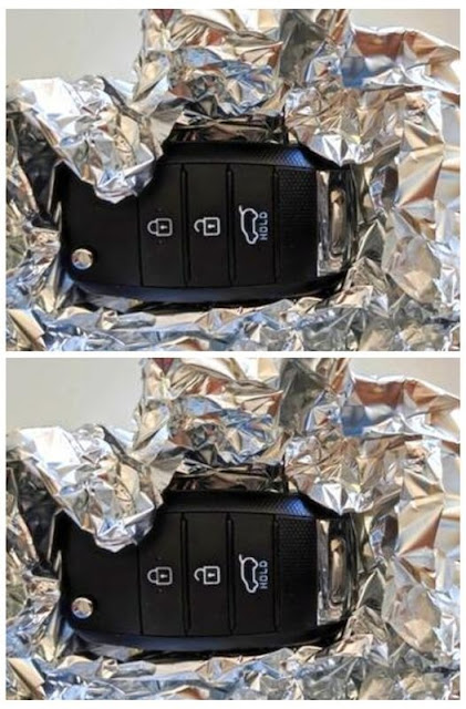 Why wrap aluminum foil over automobile keys?