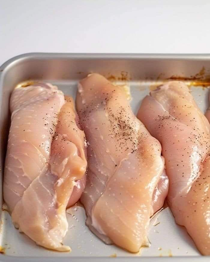 Place raw chicken in baking dish. In 4 easy steps, you have a heavenly meal